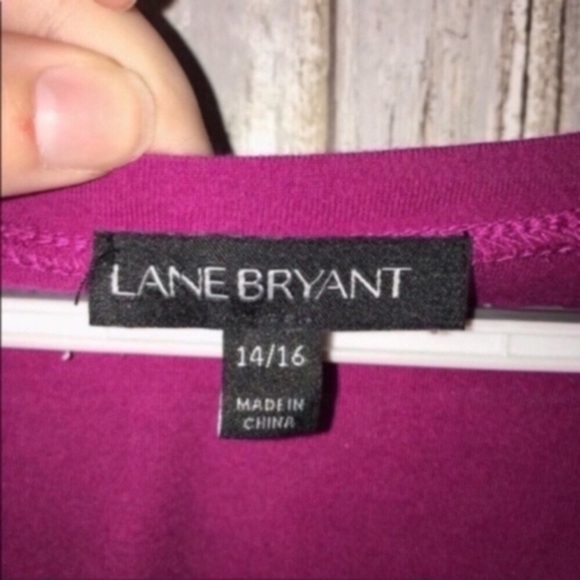 Lane Bryant Dark Pink Lace Bottom Blouse - Picture 2 of 4